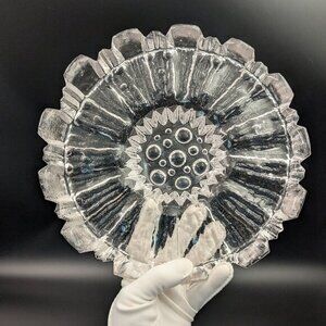 Vintage  Humppila Finland Brutalist Style Art Glass 10"  Bowl / Serving Dish